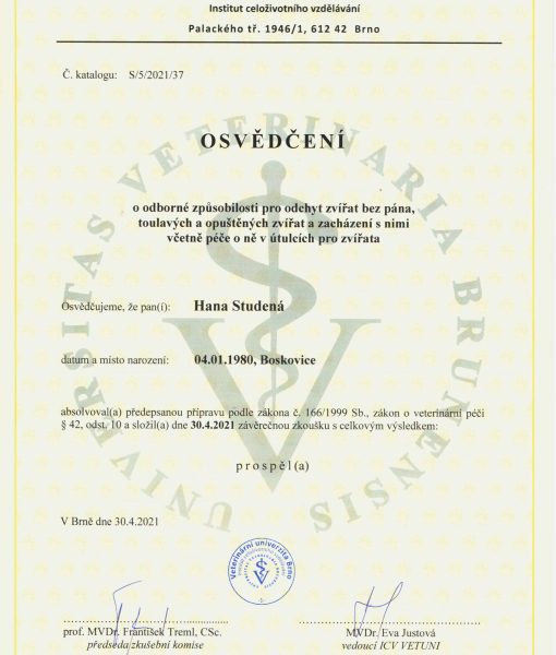 odchyt zvířat 2021